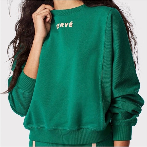 HERVE BY HERVE LEGER Tops - HERVE BY HERVE LEGER Dolman Green Sweatshirt Pullover Women's Size M